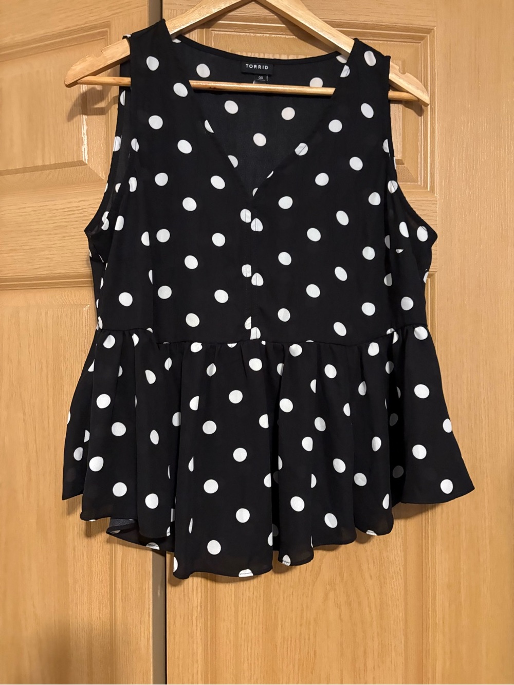 torrid Black & White Polka Dot Peplum Camisole